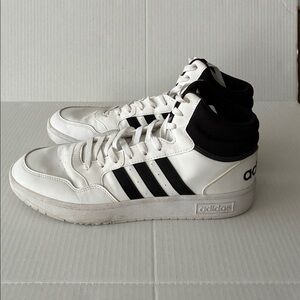 Adidas Men’s Sneakers Shoes Hoops 3.0 Mid White Black SZ 12.5